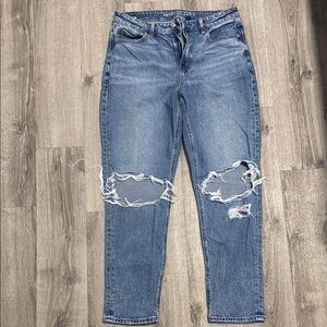 American Eagle Outfitters Blue Boyfriend Jeans Distressed
